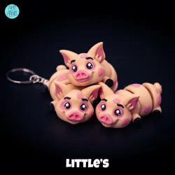 Adorable Little Pig Print in Place STL and 3MF File