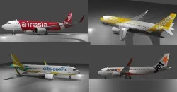 Airbus a320neo Multilivery pack 4 liveries Low-poly 3D model