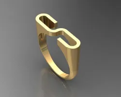 alphabet ring letter S 3D print model
