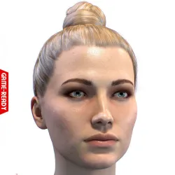 Average Caucasian Female Head Low-poly 3D model