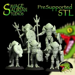 Axol'Koatl Shoal Guard with Helmets, Scifi Deep Sea Warriors