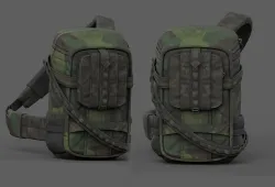 Backpack military combat soldier armor scifi Generic camp human  Low-poly 3D model