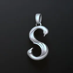 Bird Letter S Pendant 3D print model