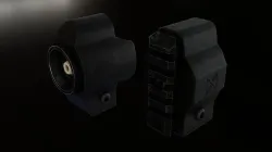 Brace and Picatinny Rail Adapter for MP5 Low-poly 3D model