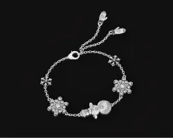 bracelet snowflakes  with  snowman and mittens 675 3D print model