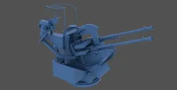Breda 20-65 twin 1-72 scale 3D print model