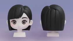 Chibi Female Hair Style 7 3D model
