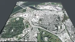 Cityscape Pentagon City Washington USA 3D model