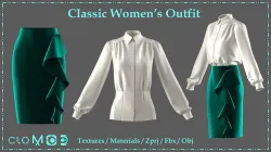 Classic Outfit for Women 3D model