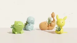 Cute Pokemon Pot Plants - Pikachu, Bulbasaur, Charmander, Squirtle