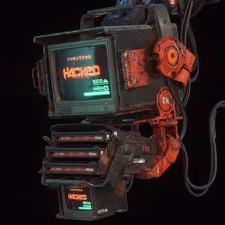 Cyberpunk Hacker Terminal V2 Low-poly 3D model