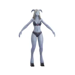 Draenei Female Full Rig and HumanIK Low-poly 3D model