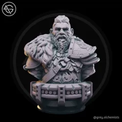 Durnir The Stonefist, Fantasy Character Bust, 90mm Height - DnD STL (Pre-Supported)