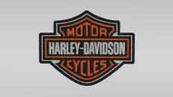 Embroidered Patch Harley Davidson Low-poly 3D model