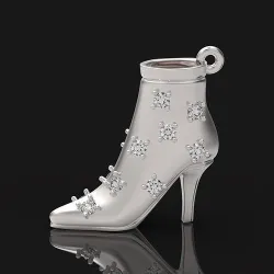 fashionable stylish pendant women boots with diamonds 439 3D print model