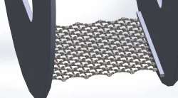 Flexible floor six-beam structure with triangular cells