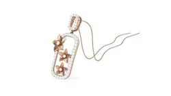 Flower Classy Diamond Pendant Earrings Set renders 3dm stl 3D print model