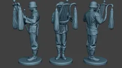 German musician soldier ww2 Stand Glockenspiel xylophone G8 3D print model
