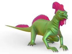 High-Poly the Mythical Lizard Basilisk Low-poly 3D model