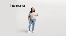 Humano casual black woman standing - blouse and jeans -08045-08 3D model