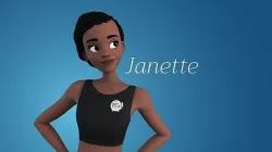 Janette cartoon female character 3D model