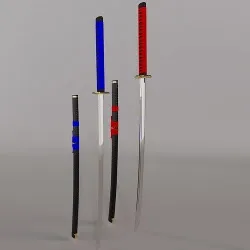 Katana Cinematic gamedev Low-poly 3D model