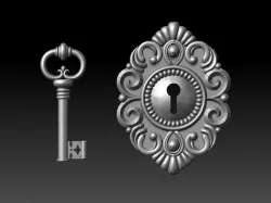 key and keyhole 3D print model