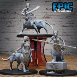 Lion Centaur Bastet Devotee Set / Cat Goddess / Ancient Egyptian Deity / God Fertility / Mummy Warrior / Pyramid Guard / Undead Fighter / Desert Ruler / Sand Encounter / Crypt Beast