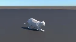 lowpoly Cat running Low-poly 3D model