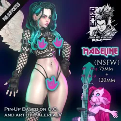 Madeline Pin-Up -  (NSFW) 75mm plus 120mm (Presuported)