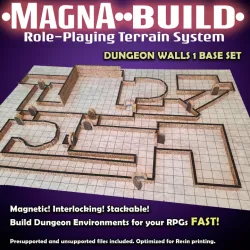Magna-Build DUNGEON WALLS Base Set 1 -Magnetic RPG Terrain
