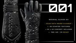 Medieval Gloves 001  Low-poly 3D model