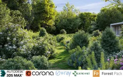 Mediterranean garden plants - Include GrowFX and Mesh file  3D model