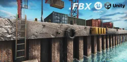Module Based Harbor Creator Low-poly 3D model