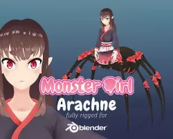 Monster Girl Arachne Low-poly 3D model