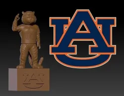 NCAA - AUBURN TIGERS FOOTBALL MASCOT - 3D PRINT 3D print model