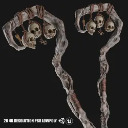 Necromancer Staff 03 Low-poly 3D model