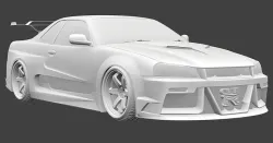 Nissan GT-R R34 Concept GT-R R36 Widebody Low-poly 3D model