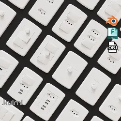 Outlets And Switches Pack Low-poly 3D model