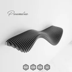 Parametric shelf 1 Design  DXF file digital download 3D model