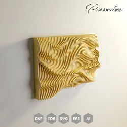 Parametric Wavy Wall Art  CNC Files for cutting DXF Files 3D print model