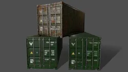 PBR 20 ft Shipping Cargo Container Version 1 - Green Low-poly 3D model