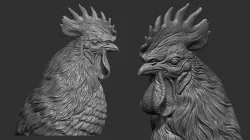 Rooster bust 3D print model