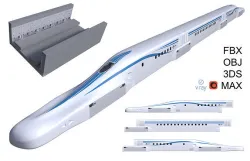SCMaglev L0 Series Improved Version Shinkansen 3D model