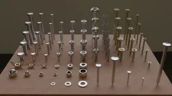 Set of 73 Bolts Nuts Washers Nails Sleeves Butterflies 3D model