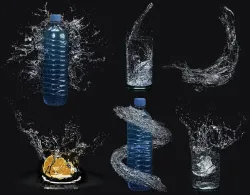 Six water splashes 3D model