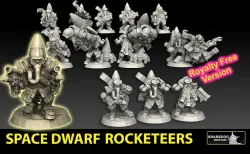 Space Dwarf Rocketeers ROYALTY FREE VERSION 3D print model