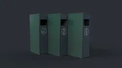 Street Trash Can 16 PBR Game Ready Low-poly 3D model
