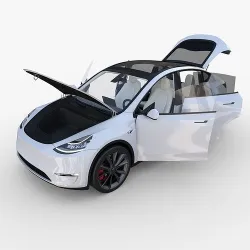 Tesla Model Y White with interior 3D model