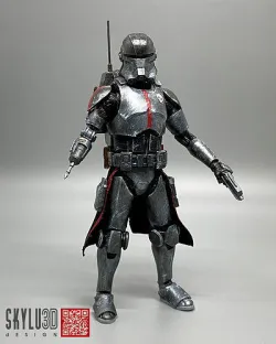 The Bad Batch Echo 6 inch figure kit conversion STL 3D print model